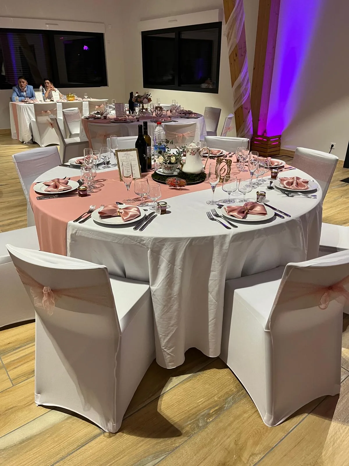 Détail de décoration de table de mariage
